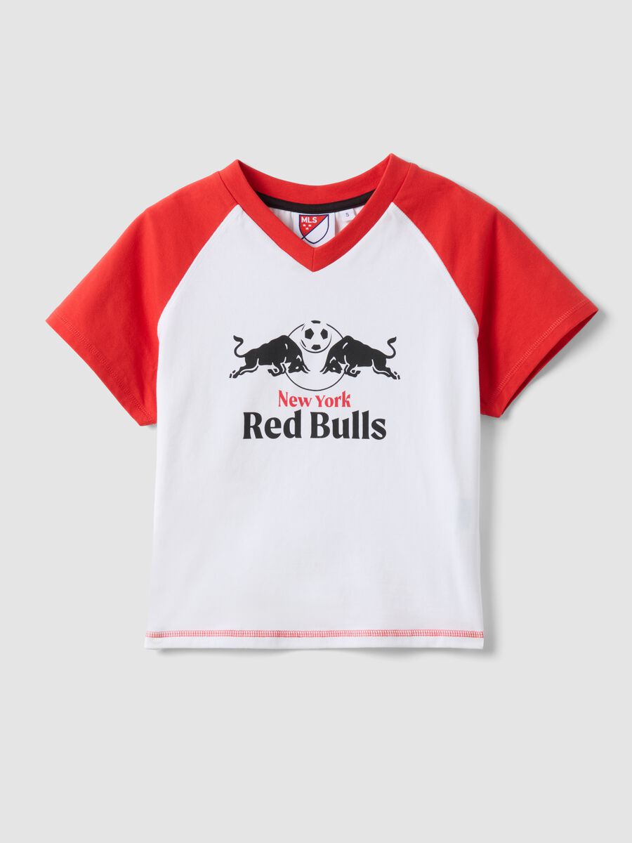 Pure cotton multicolour regular fit New York Red Bulls logo t-shirt_4