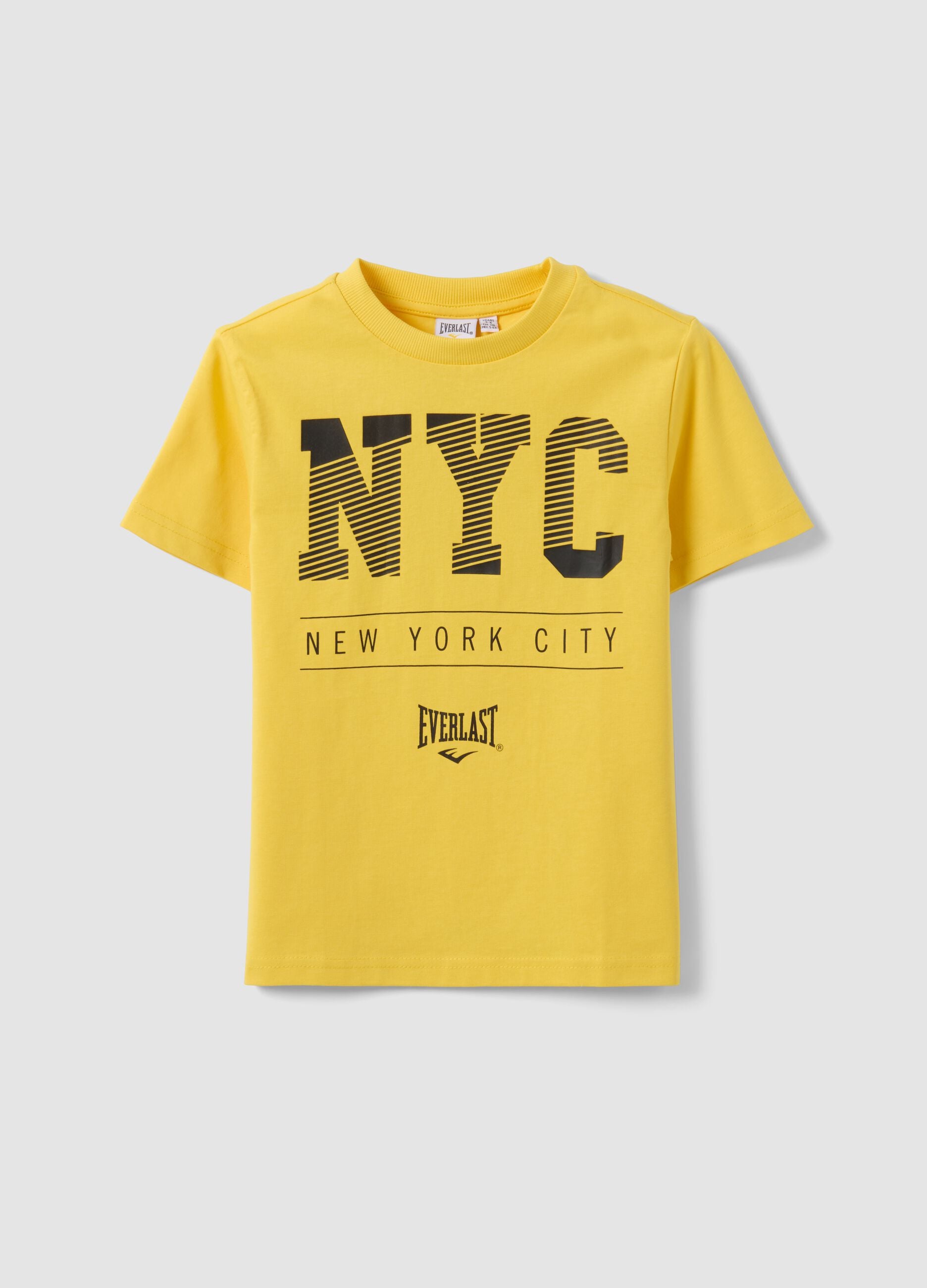 T-shirt gialla in puro cotone con stampa NYC per bambino