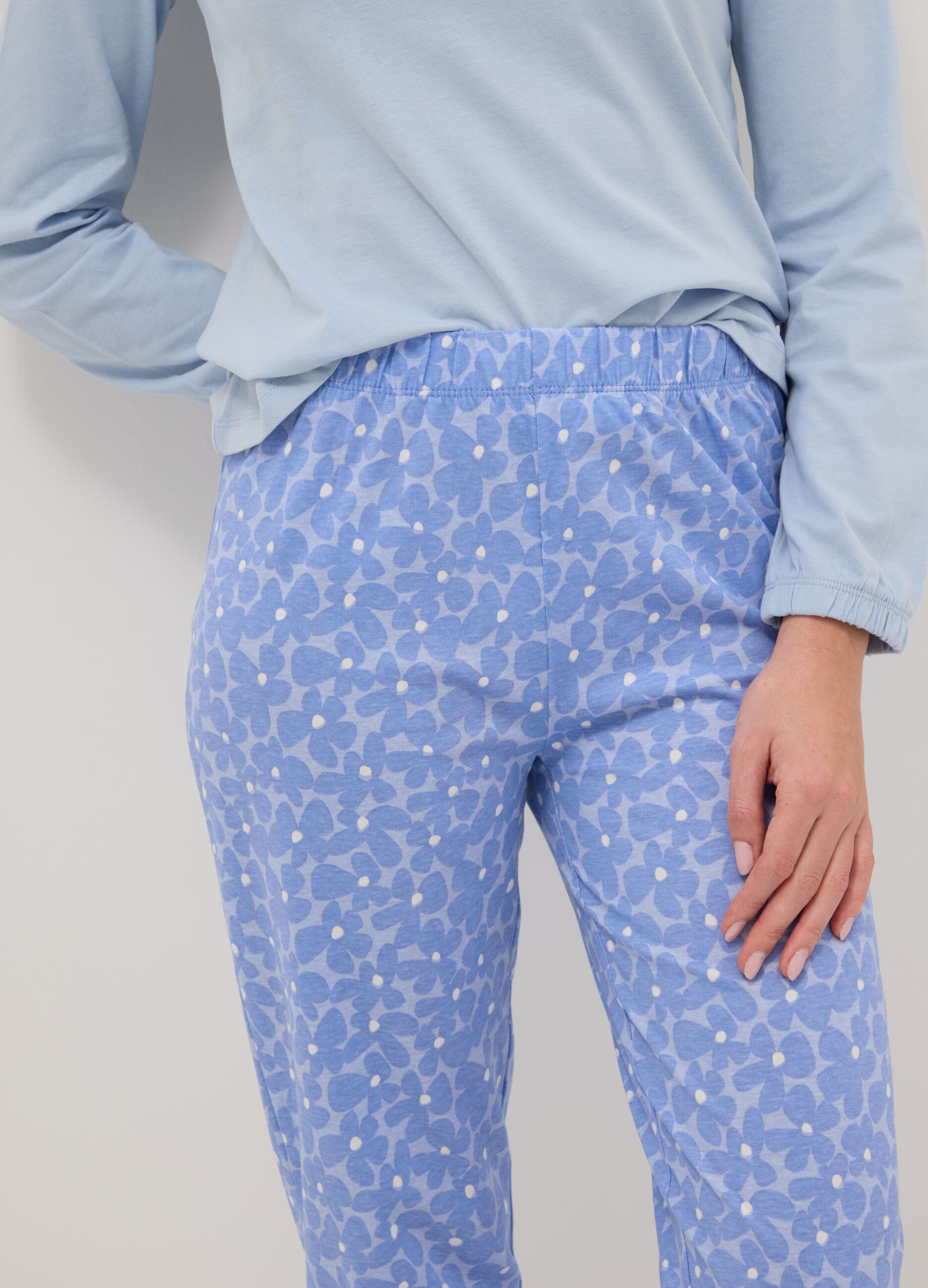 Multicoloured pyjama trousers in pure cotton regular fit
