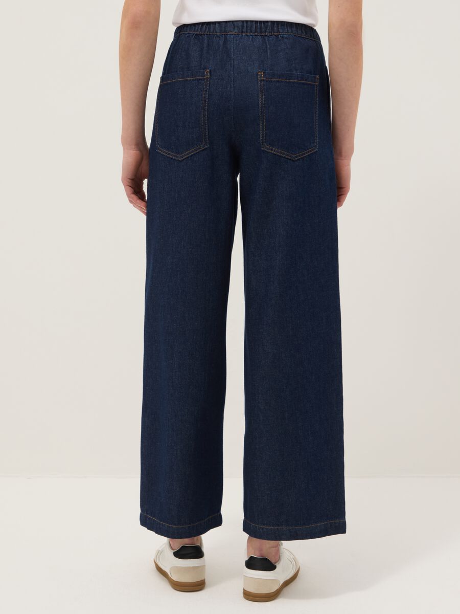 Pure Cotton Blue Denim Jogger Trousers Regular Fit_2