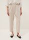 Beige regular-fit stretch cotton trousers with elasticated waist_1