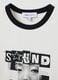 White cotton T-shirt with front graphic print and contrast trims_2
