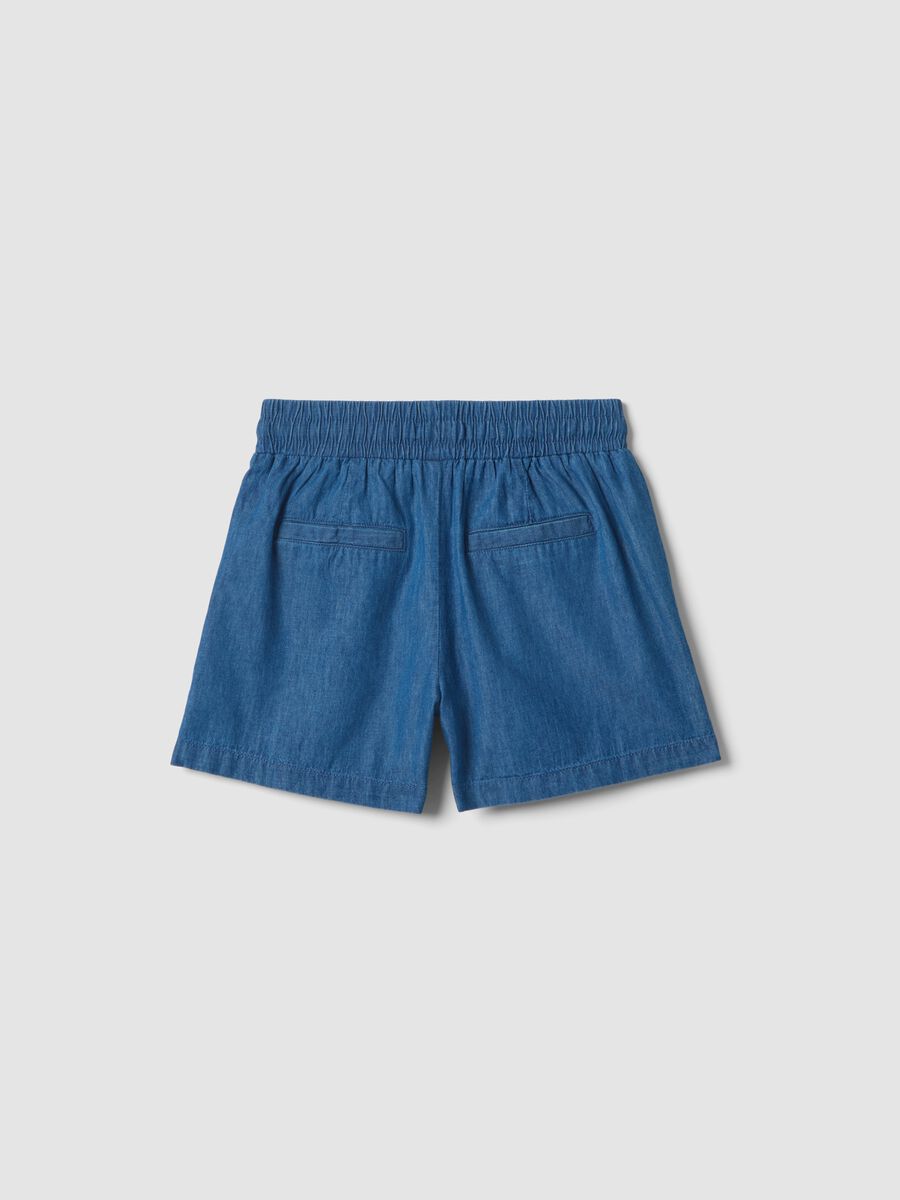 Shorts in puro cotone denim blu da ragazza regular fit_4