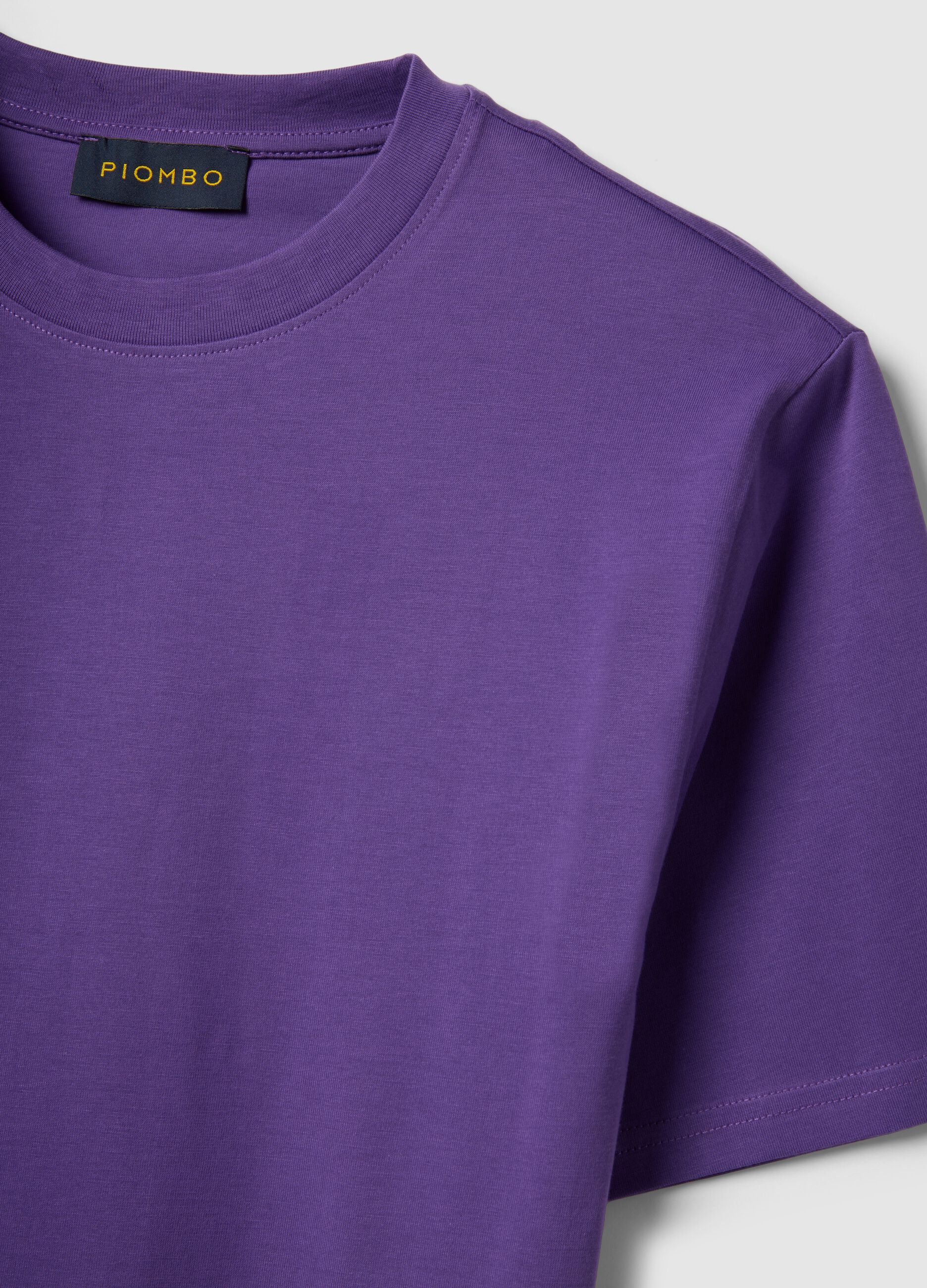 Violet pure cotton crew neck T-shirt relaxed fit