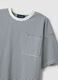 T-shirt in misto cotone a righe multicolor regular fit con tasca_5