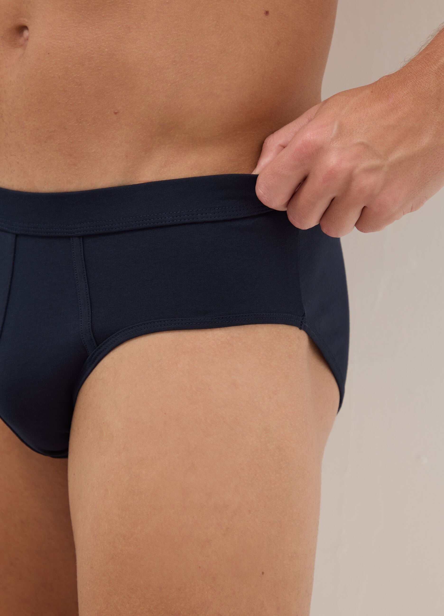 Twin-pack blue slip in stretch cotton regular fit