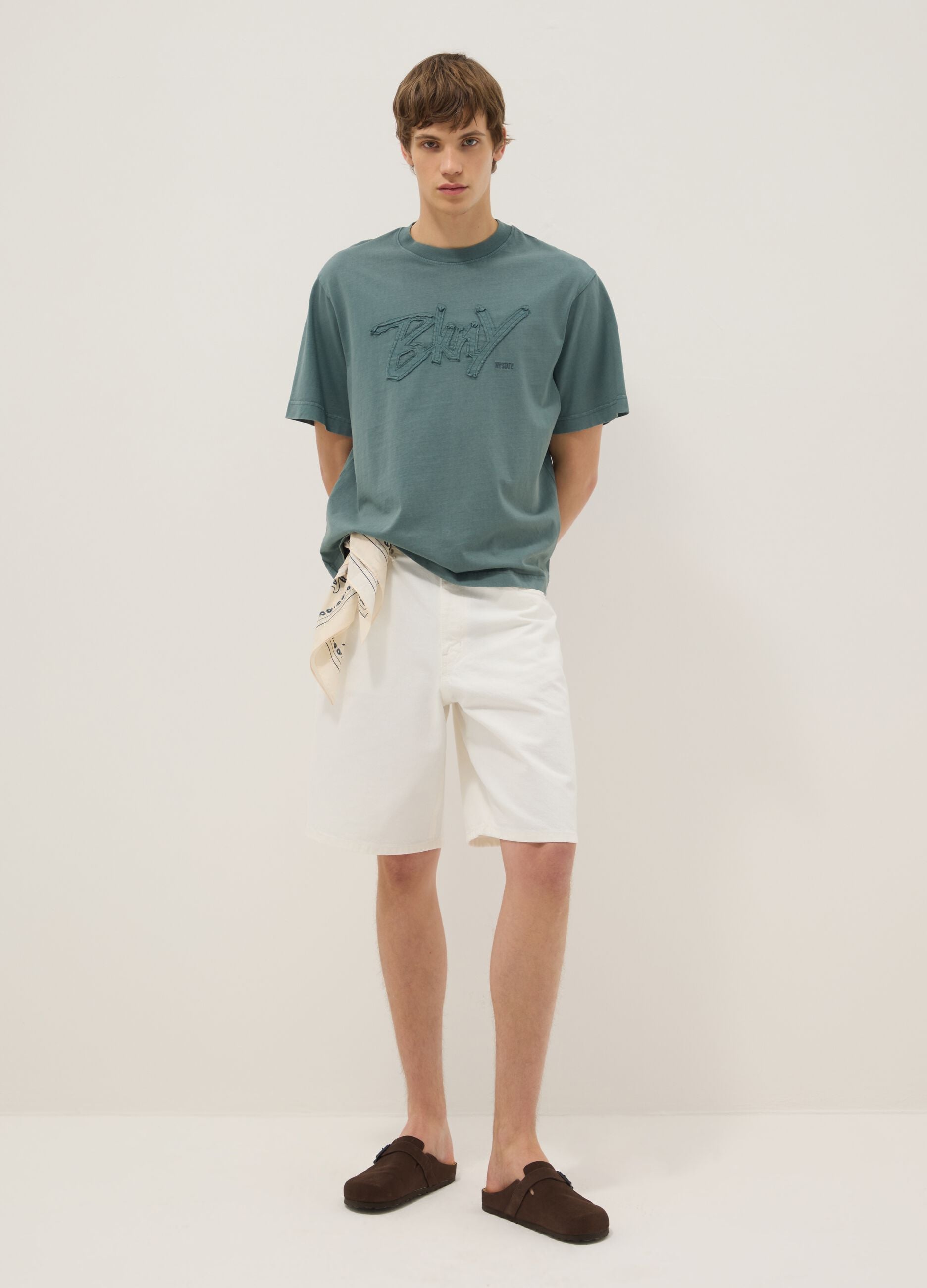 Baggy White Cotton Shorts