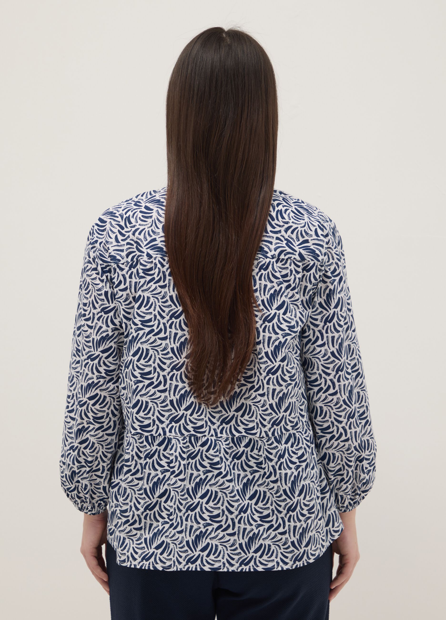 Multicolour pure cotton shirt, regular fit with patterns