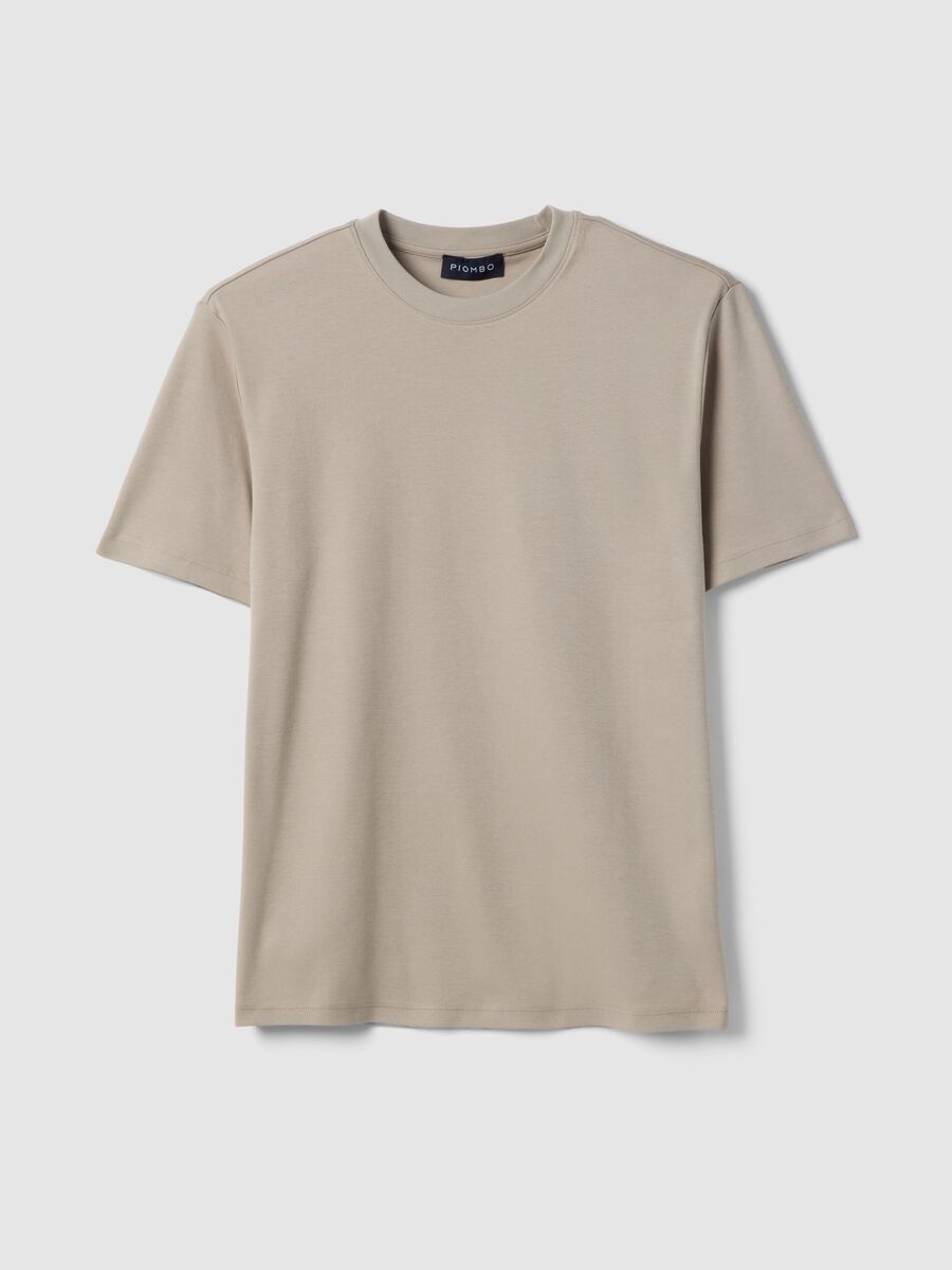 Beige Pure Cotton Crew Neck T-Shirt Regular Fit_4
