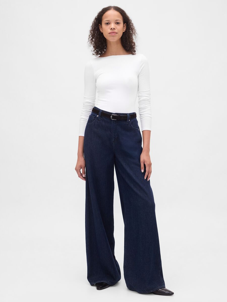 White Stretch Long Sleeve Top_2