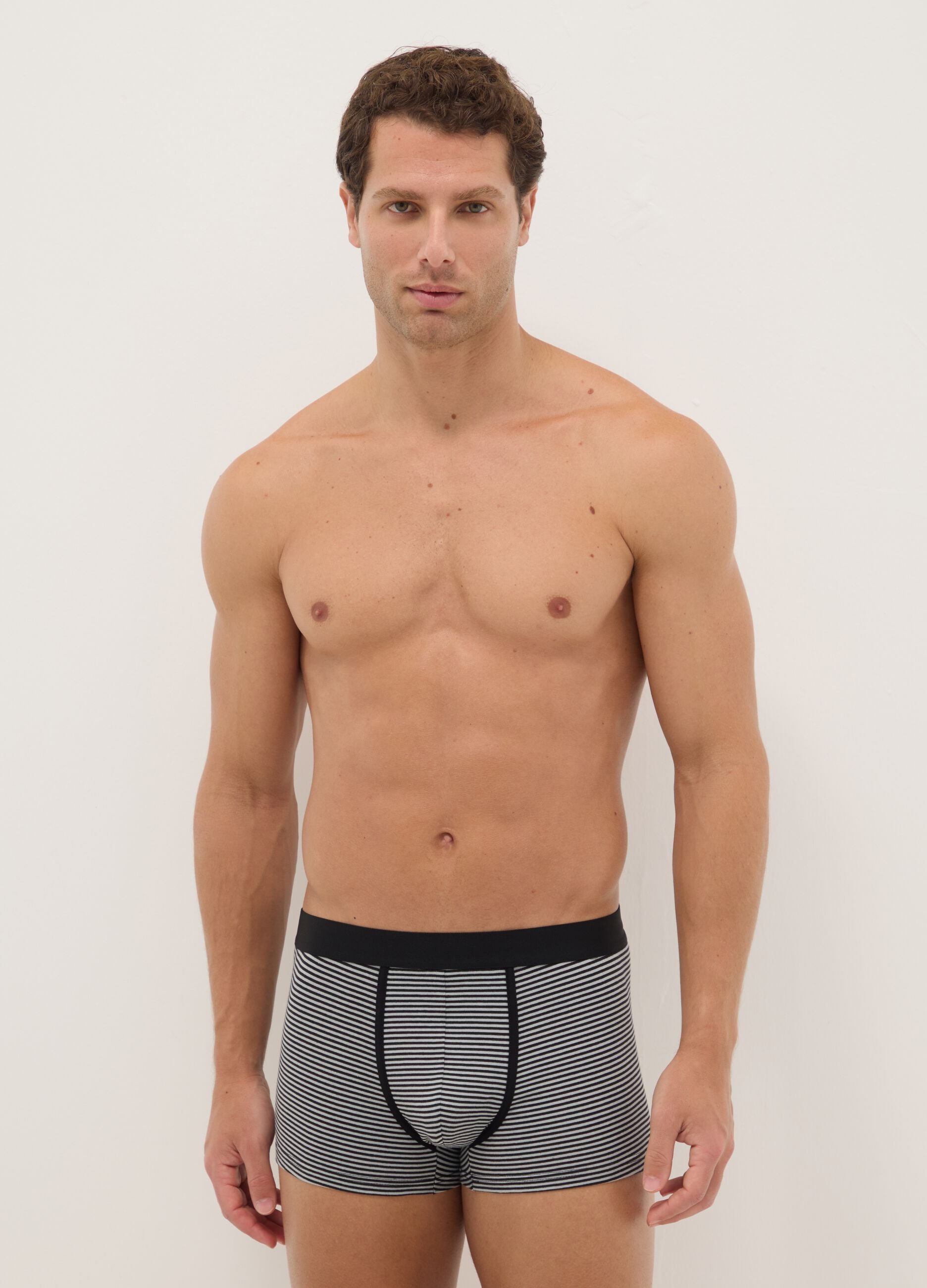 Multipack of multicoloured boxer shorts in stretch cotton regular fit