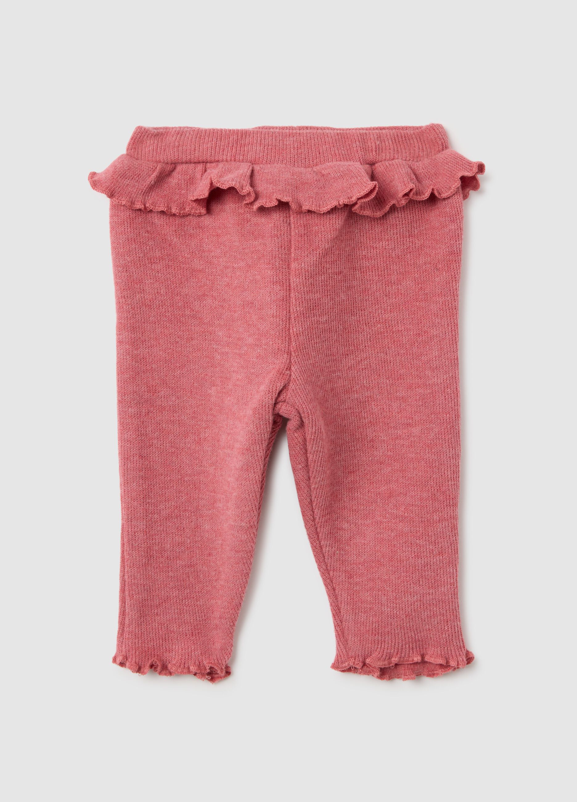 Baby Girl Pink Cotton Slim Fit Leggings