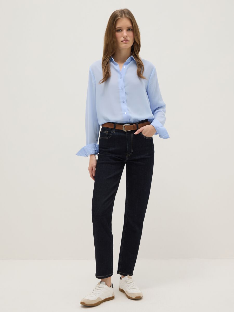 Blue long sleeve shirt regular fit_1