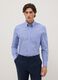 Blue check regular fit cotton blend shirt easy iron_0