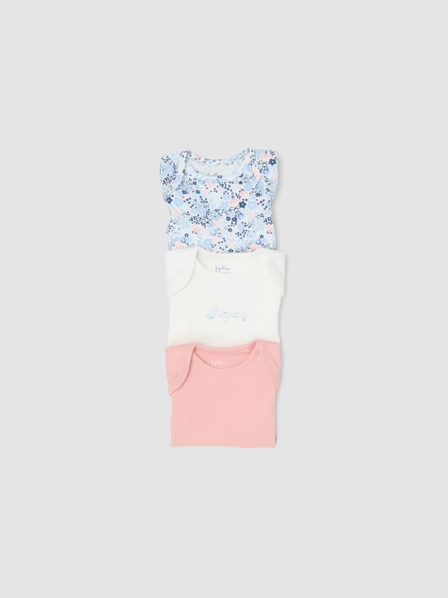 3-pack of multicolour pure cotton bodysuits for baby girl_2