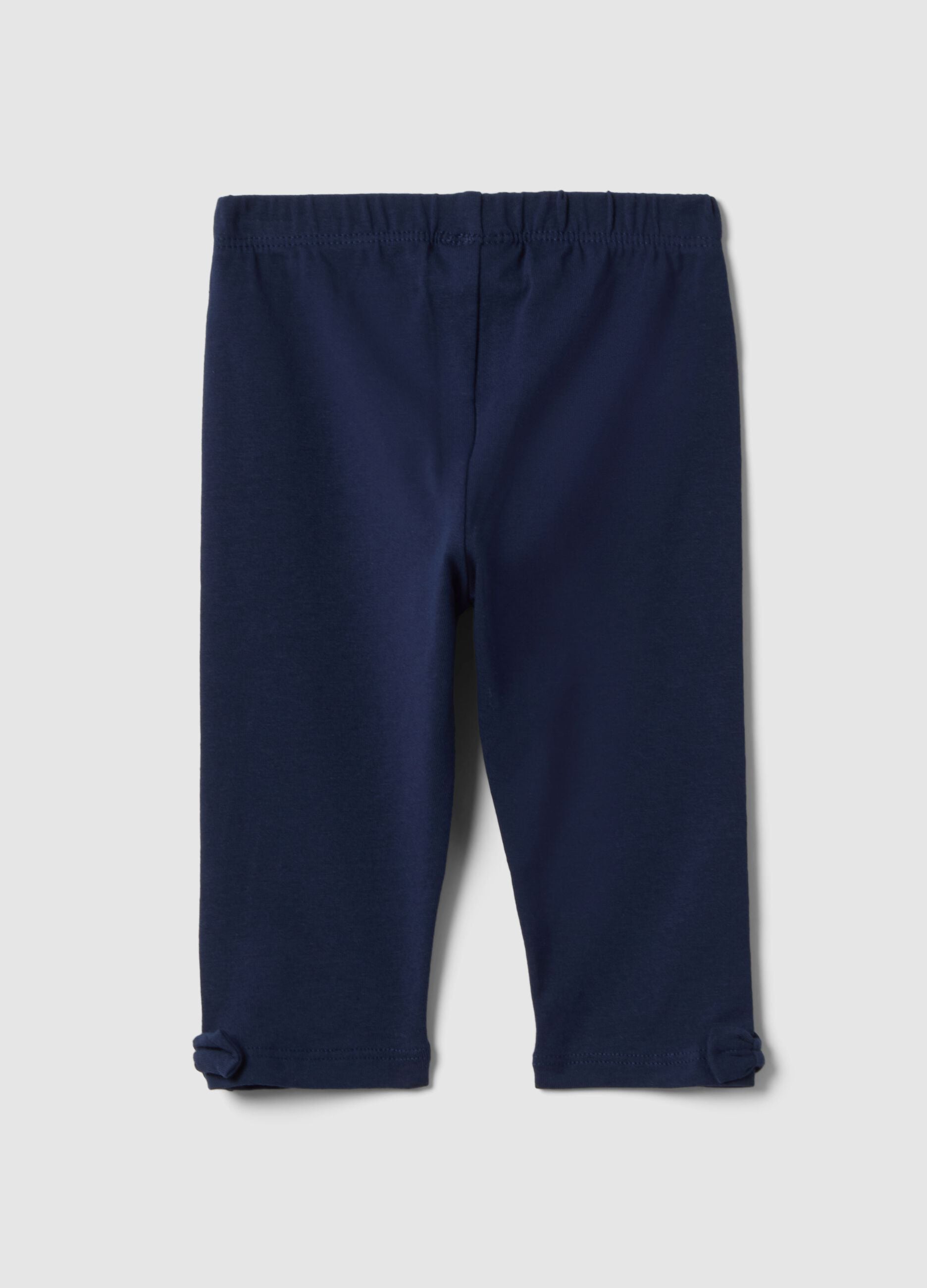 Slim fit blue stretch cotton leggings for girls