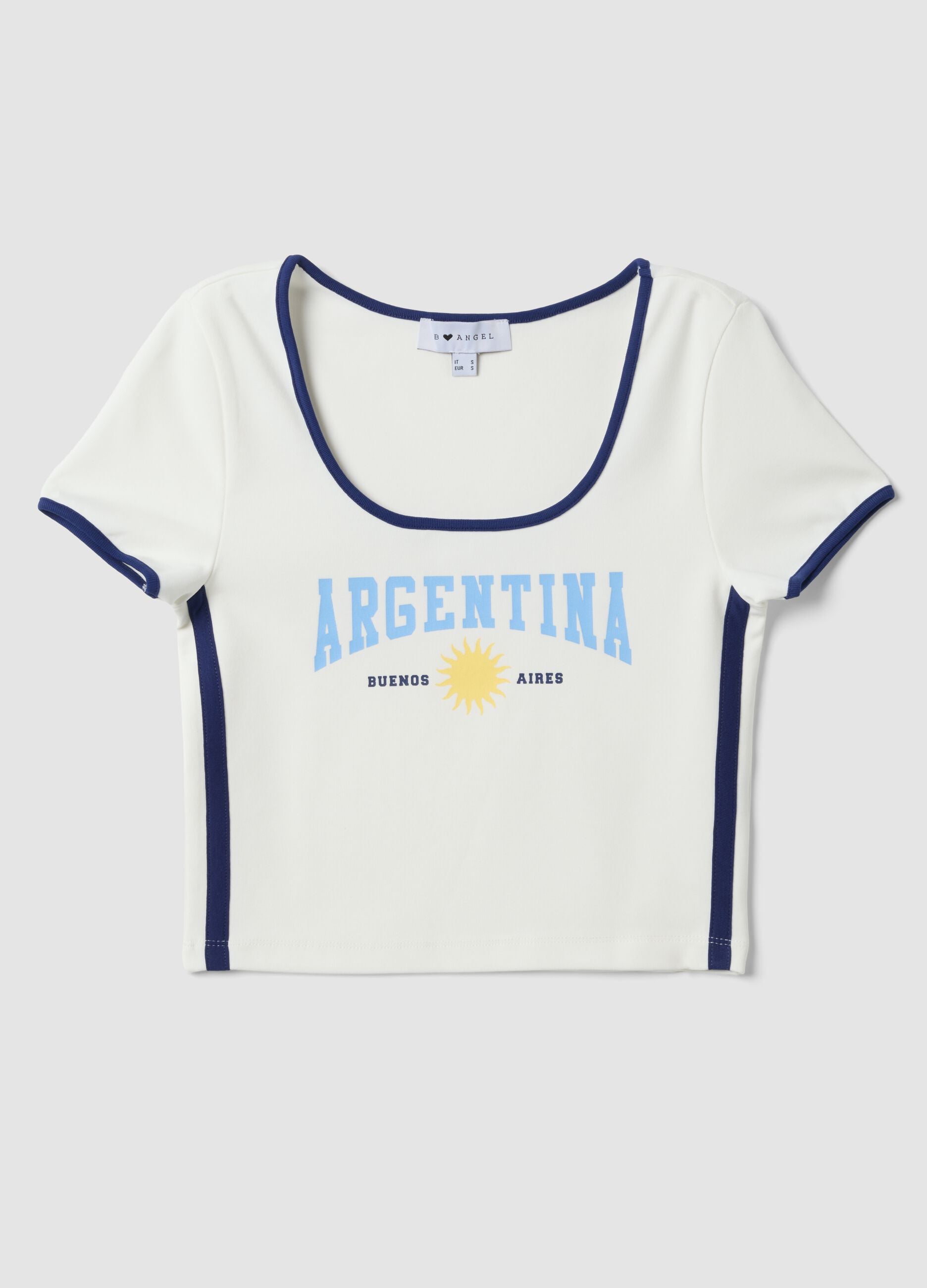 White short-sleeve stretch cotton T-shirt
