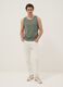Green crew-neck vest top in pure cotton, regular fit_0