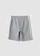 Grey pure cotton shorts with side stripes_1