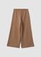 Pantaloni culotte marroni in puro cotone organico per bambina_1