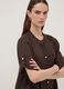 Brown pure linen dress with Mandarin collar, regular fit_2