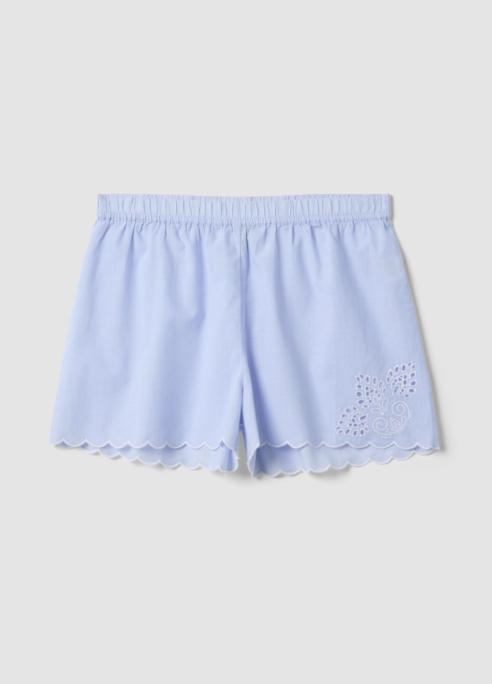 Light blue organic cotton pyjama shorts