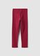 Girls&rsquo; red stretch organic cotton leggings with rhinestones_1
