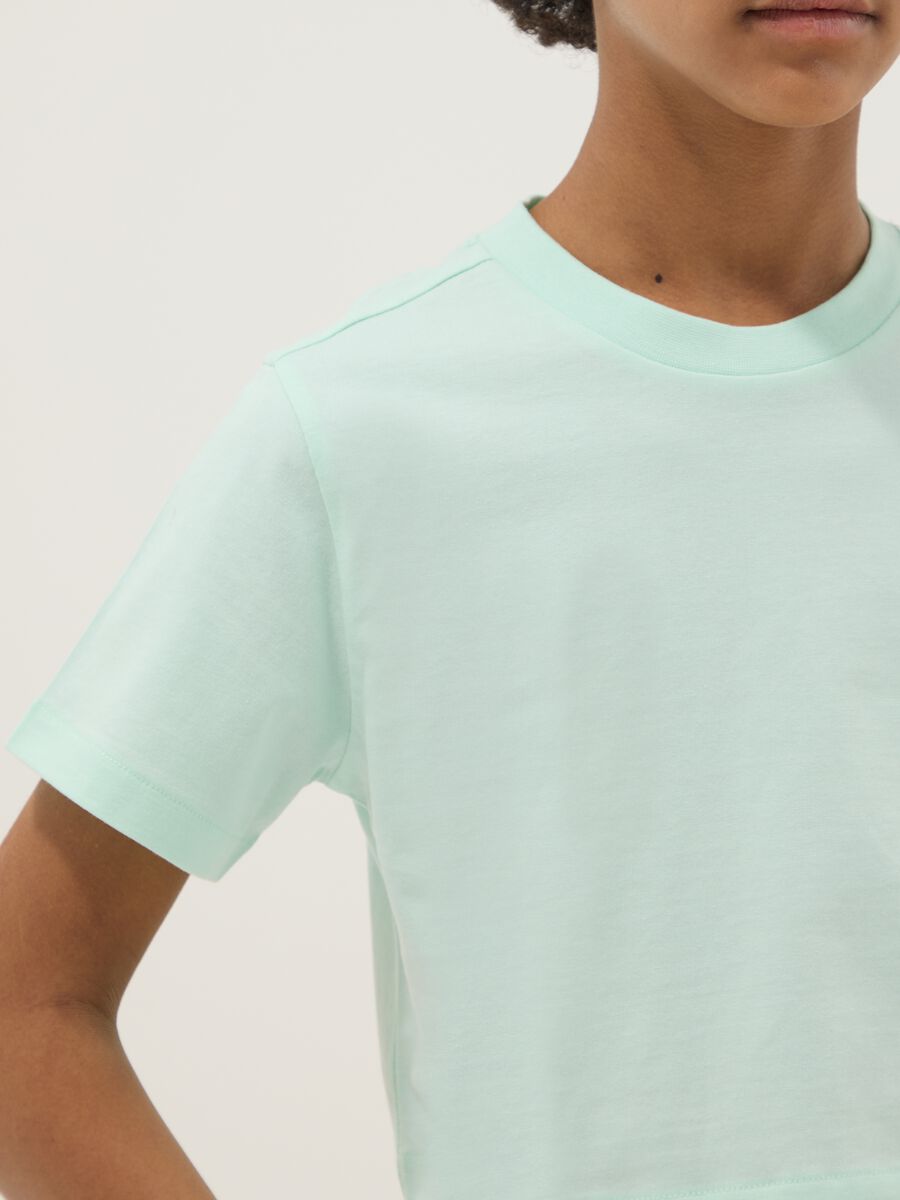Girls' Green Boxy Fit Pure Cotton T-shirt_2