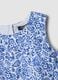 Blue pure cotton mini dress with floral print_2
