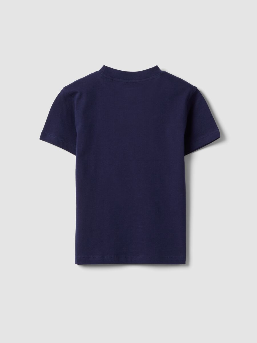 T-shirt blu in puro cotone da bambino oversize fit_1