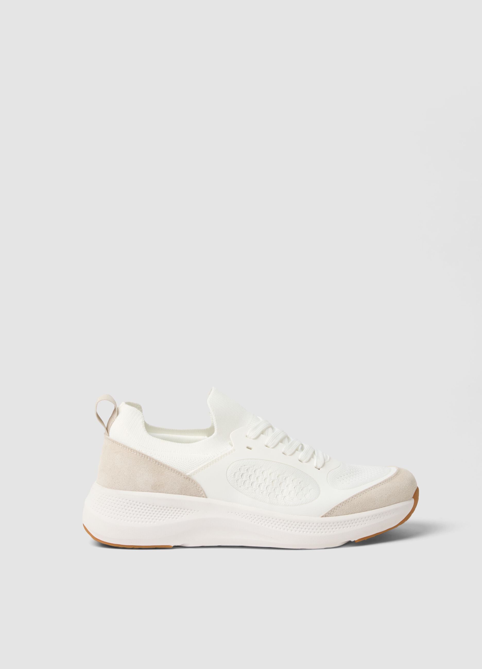 White and beige sporty trainers