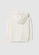 Beige stretch cotton hoodie and zip jacket for girls_1
