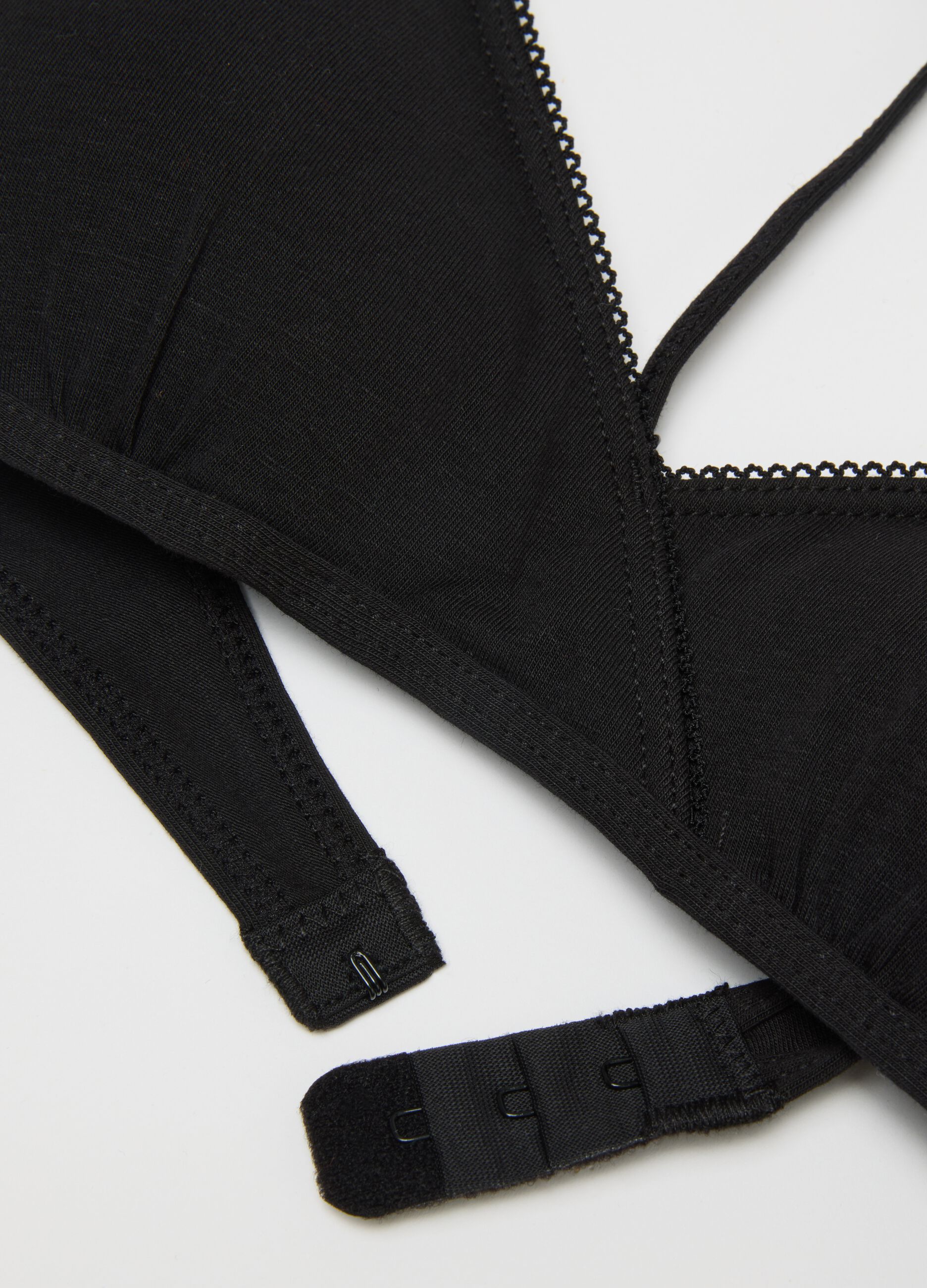 Girls' black triangle cotton blend regular fit bra