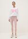 Pink stretch cotton regular fit leggings with Everlast logo_0