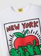 White pure cotton regular fit T-shirt with Keith Haring print_5