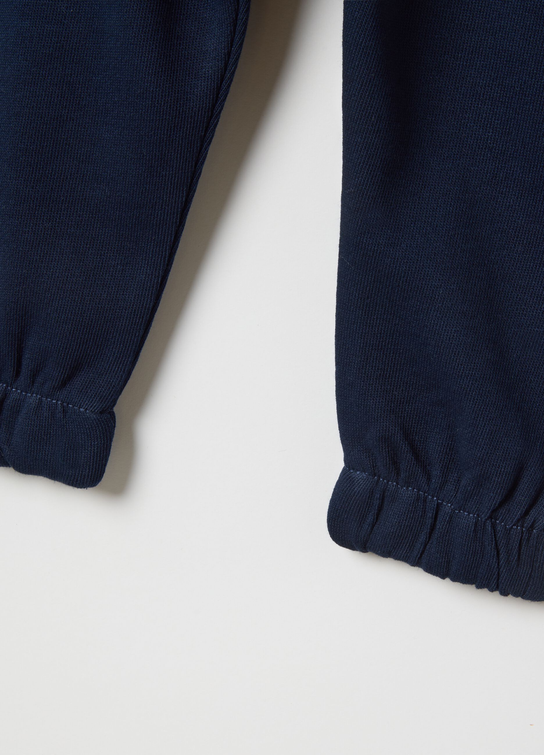 Boys' regular fit blue pure cotton jogger trousers