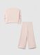 Pink cotton blend sweatshirt and trousers set for girls with Stitch & Angel_1