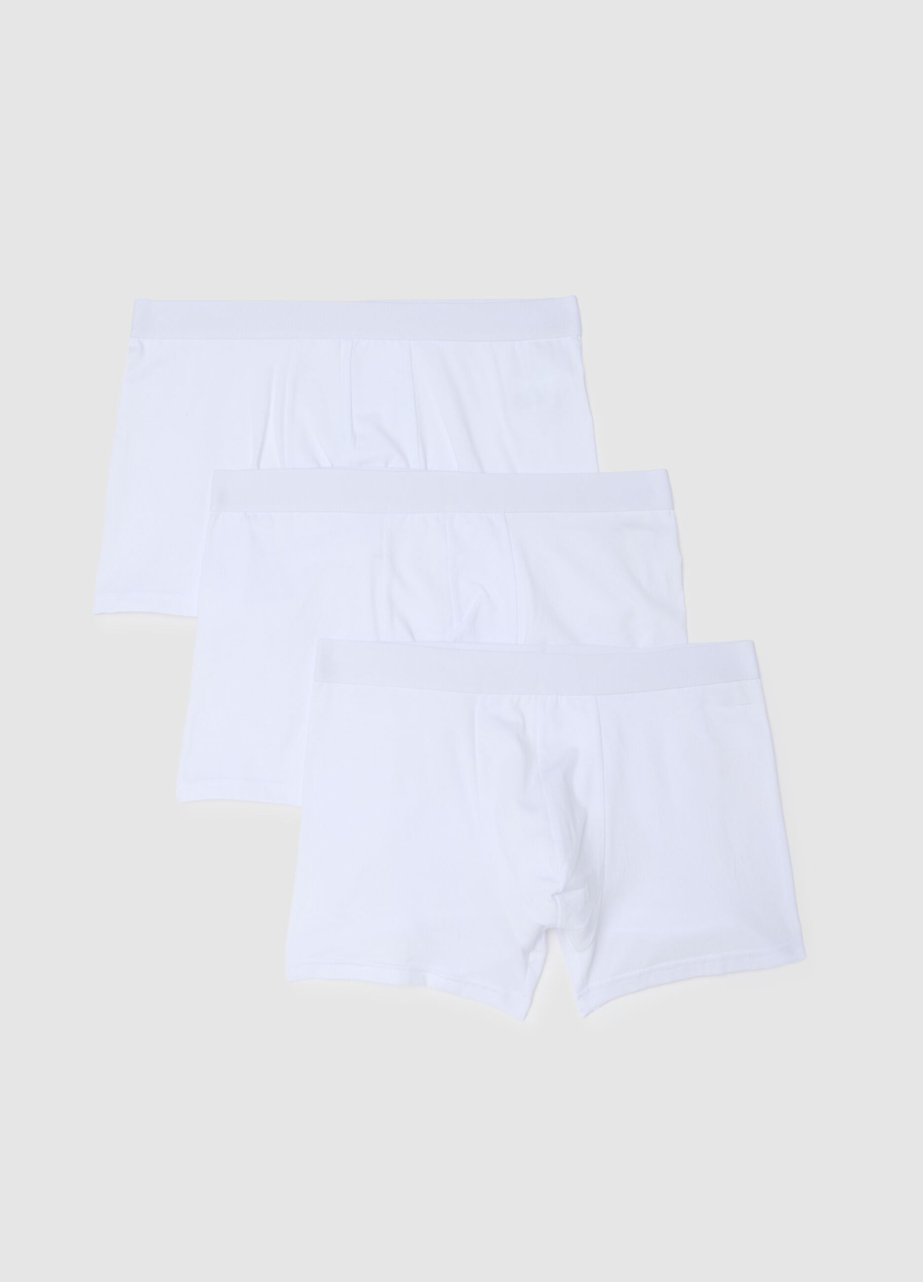 Pack of three white stretch cotton boxers regular fit