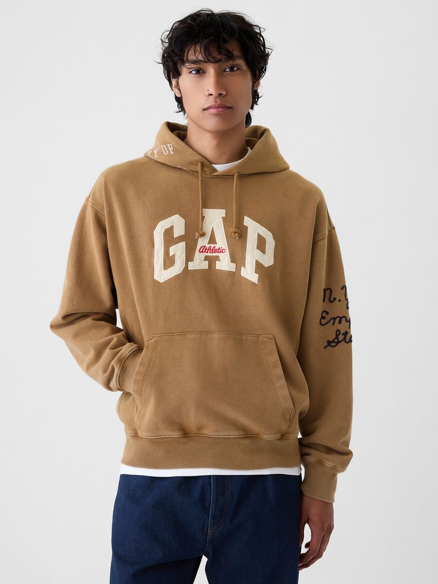 Sweatshirt with hood and logo patch_0