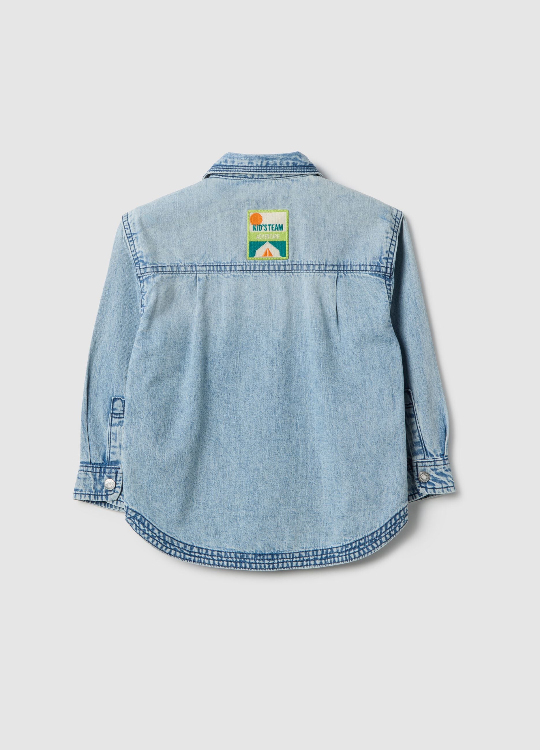 Boy's regular fit light blue pure cotton shirt