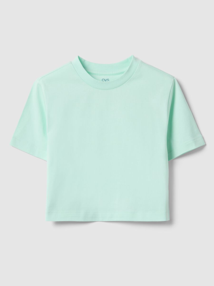 Girls' Green Boxy Fit Pure Cotton T-shirt_3