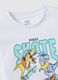 White pure cotton oversized children T-shirt with dinosaurs_3