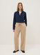 Beige viscose blend trousers with regular fit_0