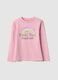 Girls' pink pure cotton regular fit shirt with print_0