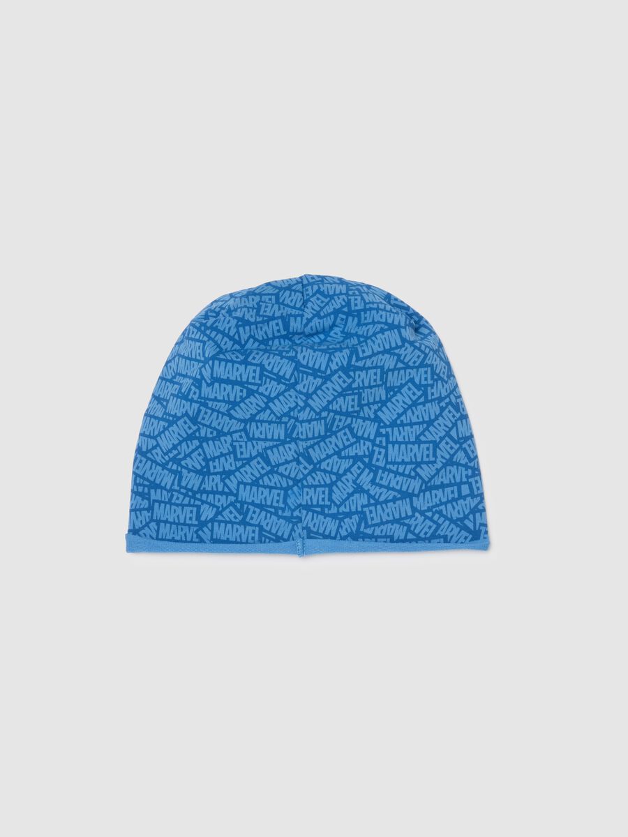 Multicoloured stretch cotton children's hat with Marvel logo_1