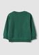 Felpa verde in puro cotone con girocollo e stampa per bimbo regular fit_1