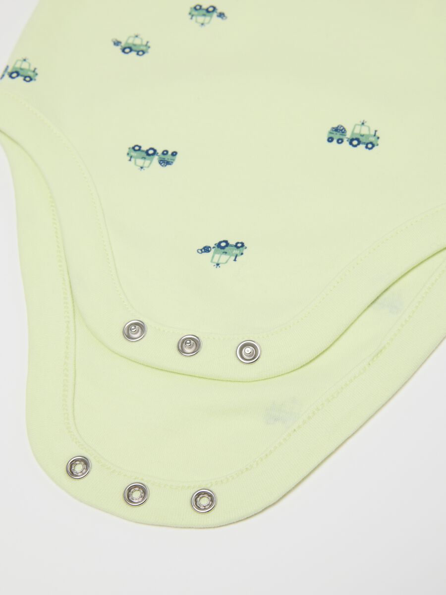 Tripack body a maniche corte multicolor da neonato in puro cotone_2