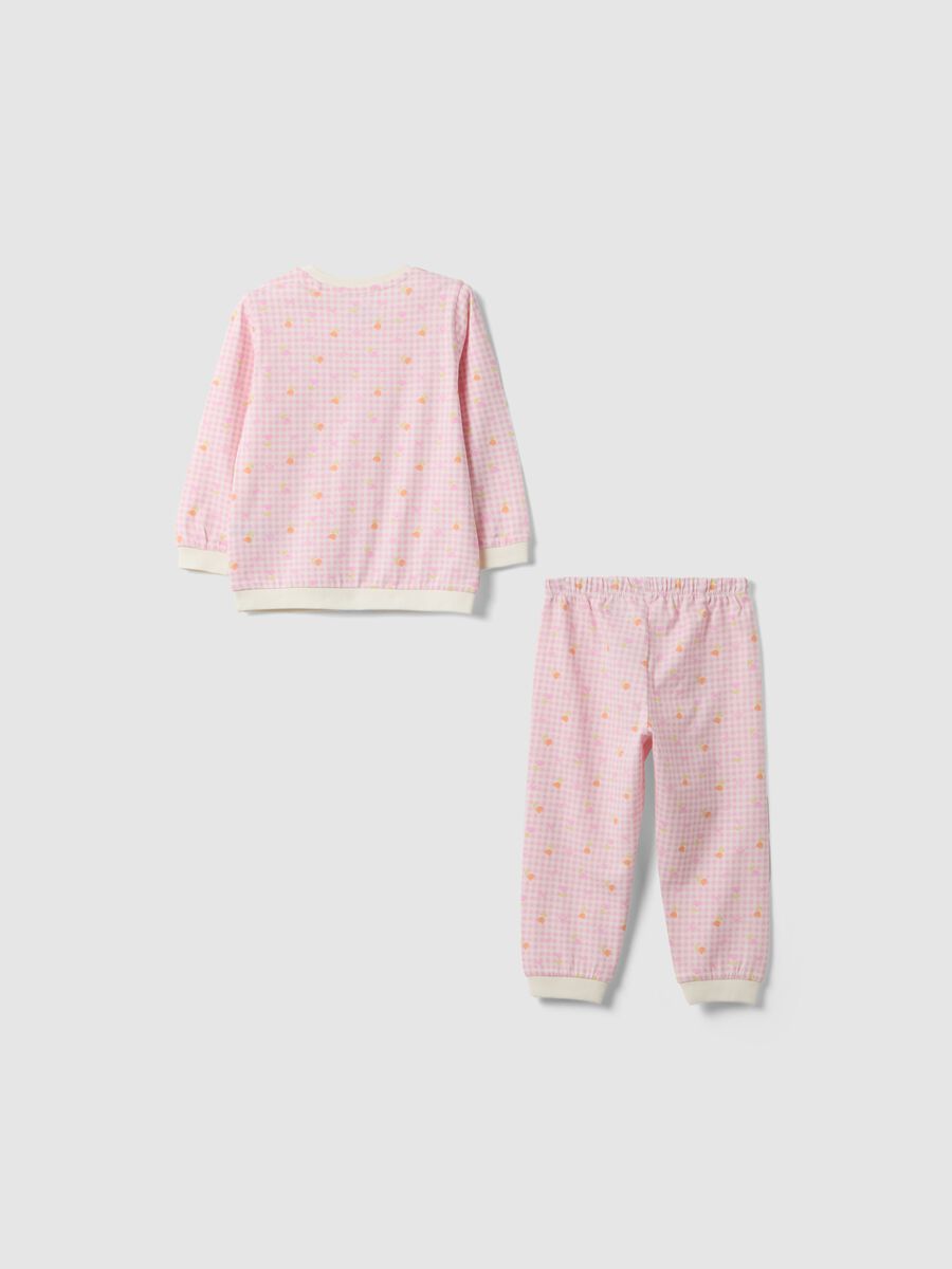 Pink pure cotton regular fit pyjamas for girls_1