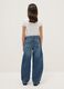 Girl's blue pure cotton balloon jeans with regular fit_1