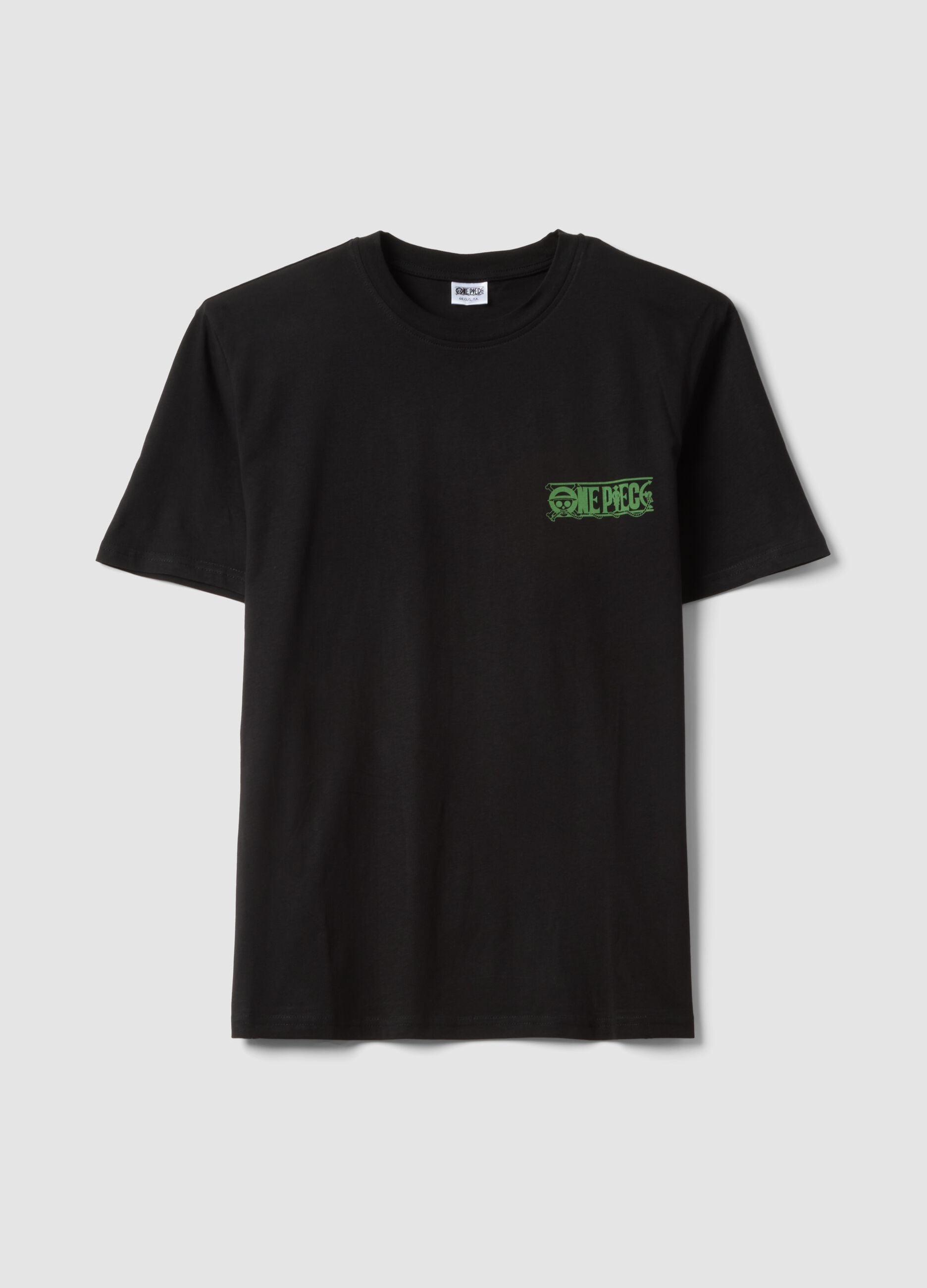 Black One Piece print T-shirt in pure cotton, relaxed fit